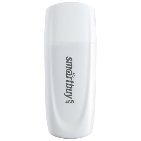 Флеш-диск 4 GB SMARTBUY Scout, USB 2.0, белый, SB004GB2SCW, 513757