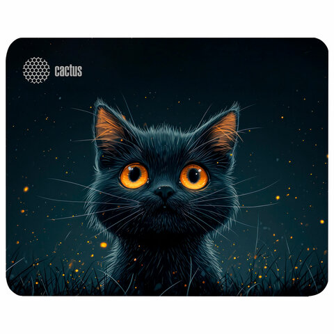 Коврик для мыши CACTUS &quot;Black Cat&quot;, 250x200x3 мм, CS-MP-D09S 514112
