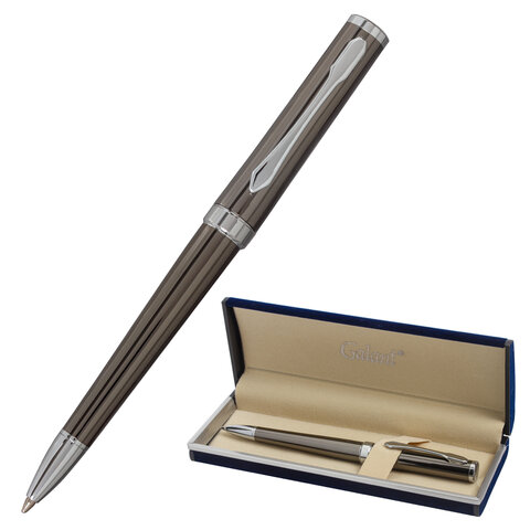 Ручка подарочная шариковая GALANT &quot;PASTOSO&quot;, корпус оружейный металл, детали хром, узел 0,7 мм, синяя, 143516