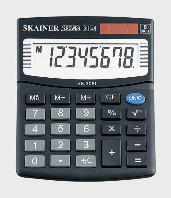 Калькулятор настольный малый SKAINER SK-308 (8 разр, 100*124*32)