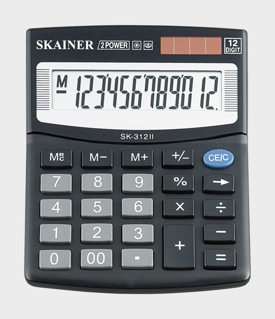Калькулятор карманный SKAINER  SK-312 (100 x 124 x 32 мм)