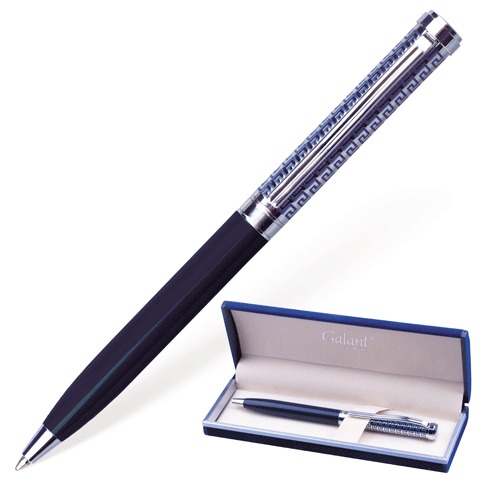 Ручка шариковая GALANT &quot;Empire Blue&quot;, подарочная, корпус серебристый/синий, хромированные детали, синяя 140961