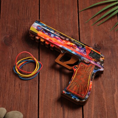 Сувенир деревянный &quot;Пистолет-резинкострел&quot; разноцветный 7560875