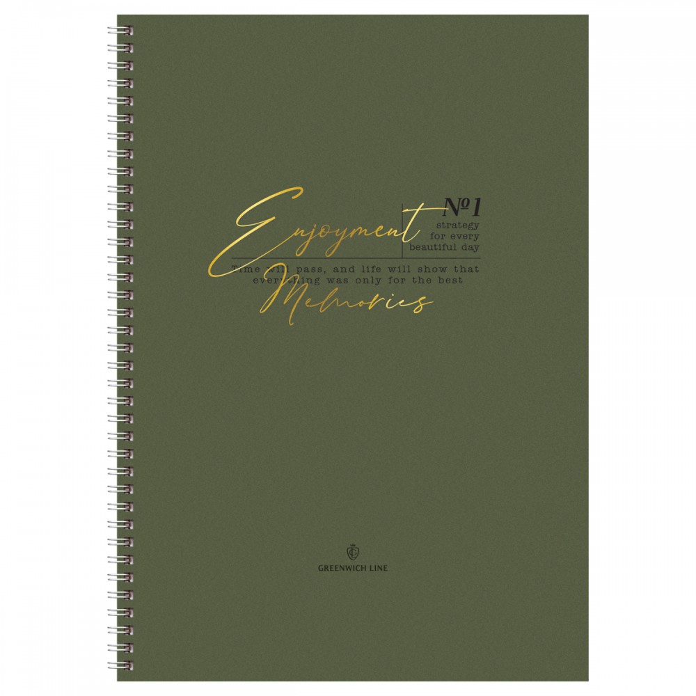 Тетрадь 80л., А4, клетка на гребне GreenwichLine &quot;Moderate&quot;, матовая ламинация, тиснение фольгой, 80г/м2 366966 N4c80-569