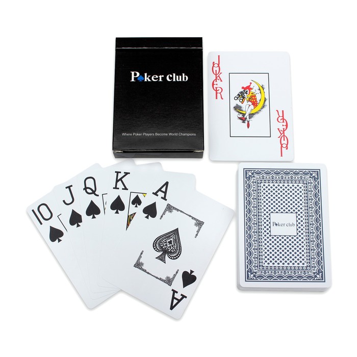 Карты игральные пластиковые &quot;Poker club&quot;, 300 мкм, синяя рубашка 4379971