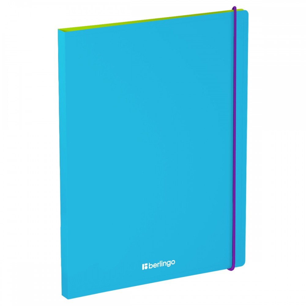 Папка с 30 вкладышами Berlingo &quot;Raze&quot; А4, 17мм, 600мкм, с внутр. карманом, голубая, софт-тач 383456 DB4_30154