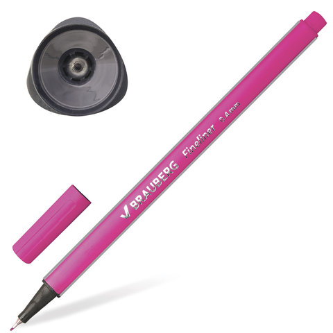 Ручка капиллярная &quot;Aero&quot;, 0,4 мм, металлический наконечник, трехгранная, BRAUBERG, розовая, 142256