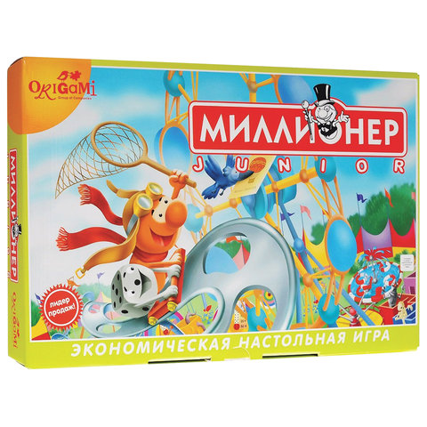 Игра настольная &quot;Миллионер Junior&quot;, игровое поле, карточки, банкноты, жетоны, ORIGAMI, 00110/662308