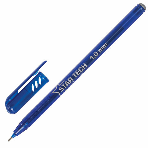 Ручка шариковая масляная PENSAN Star Tech, СИНЯЯ, игольчатый узел 1 мм, линия 0,8 мм, 2260/12 143389