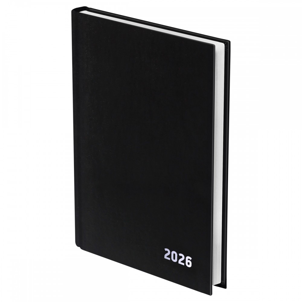 Ежедневник датированный 2026г., А5, 168л., бумвинил, BG, черный  381302 ЕД5тБВ_09842