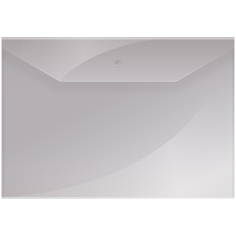 Папка-конверт с кнопкой BRAUBERG А4, прозрачная, до 100 листов, 0,15мм, 221638