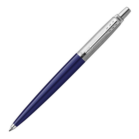 Ручка шариковая PARKER &quot;Jotter Plastic CT&quot;, корпус синий, детали из нержавеющей стали, синяя, R0033170/143197/143864
