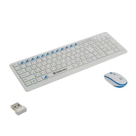 Набор беспроводной DEFENDER Skyline 895, клавиатура, мышь 3 кнопки + 1 колесо-кнопка, белый, 45895  511803