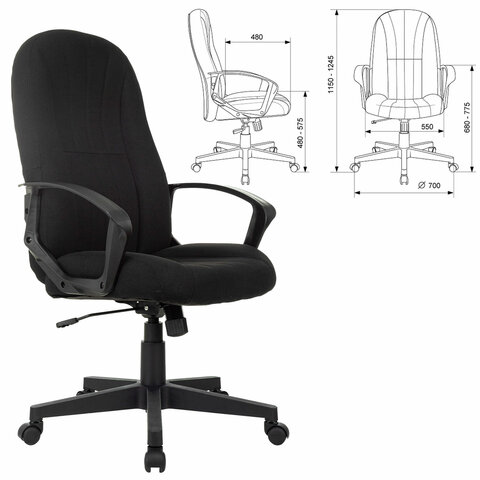 Кресло офисное T-898AXSN, ткань, черное, 1070382  532669