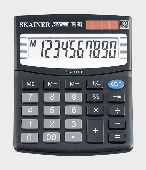 Калькулятор карманный SKAINER SK-310  (100 x 124 x 32 мм)