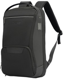 Рюкзак HEIKKI HIGH TECH (ХЕЙКИ) с отделением для ноутбука, USB-порт, черный, 46x30x10 см, 272588
