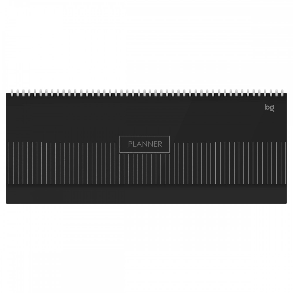 Планинг недатированный 56л., 285*100, ПВХ, BG &quot;Minimal&quot;, отд. фольгой, мягкий гребень, черный 377696 Pu_08370