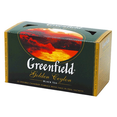 Чай GREENFIELD (Гринфилд) &quot;Golden Ceylon&quot;, черный, 25 пакетиков в конвертах по 2 г 620009/159077