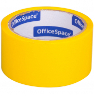 Клейкая лента упаковочная OfficeSpace, 48мм*40м, 45мкм, желтая, ШК 212003/КЛ_6286