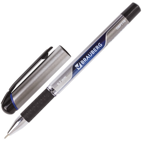 Ручка шариковая масляная BRAUBERG &quot;Signature&quot;, корпус с печатью, узел 0,7 мм, линия 0,35 мм, синяя, OBP110 /142688