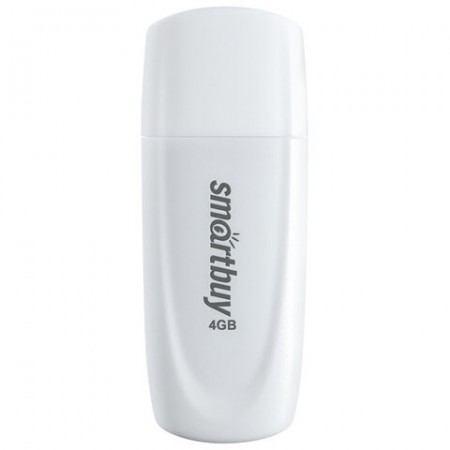 Флеш-диск 4 GB SMARTBUY Scout, USB 2.0, белый, SB004GB2SCW, 513757