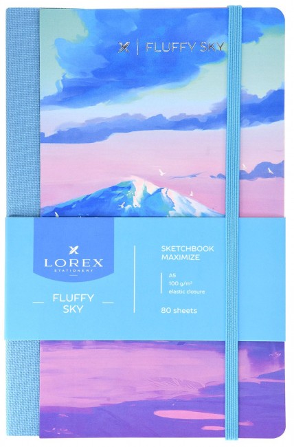 Скетчбук LOREX MAXIMIZE А5, 80л. 100 г/м2, твердая обложка soft touch и фольга  LXSBMA5-FS/224795