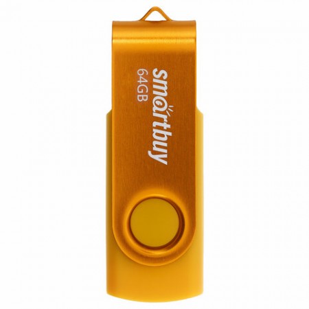 Флеш-диск 64 GB SMARTBUY Twist USB 2.0, желтый, SB064GB2TWY 513912