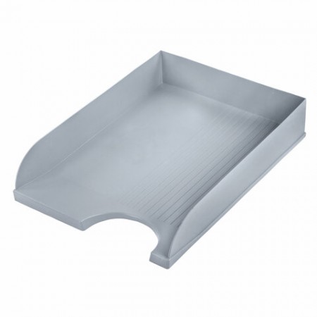 Лоток горизонтальный для бумаг BRAUBERG &quot;Standard&quot;, 350х253х65 мм, серый, 238347