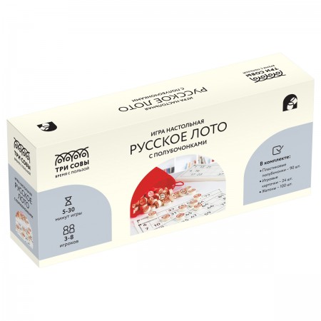 Игра настольная ТРИ СОВЫ &quot;Русское лото&quot;, с полубочонками, картонная коробка 382997 НИ_66567