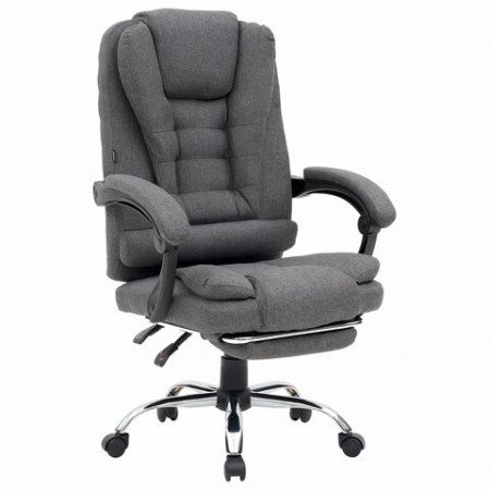 Кресло офисное CROMEX (КРОМЕКС) &quot;Chill MS-005&quot;, с функцией вибромассажа, подножка, ткань, серое, 532959