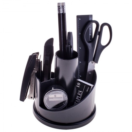 Настольный органайзер OfficeSpace &quot;Русские горки&quot;, 12 предметов, вращающийся, черный SS156_3180/ 205595