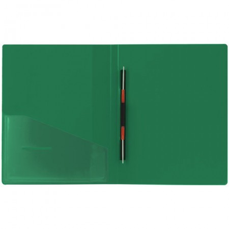 Папка с металлическим скоросшивателем и внутренним карманом BRAUBERG &quot;Contract&quot;, зеленая, до 100 л., 0,7 мм, 221784