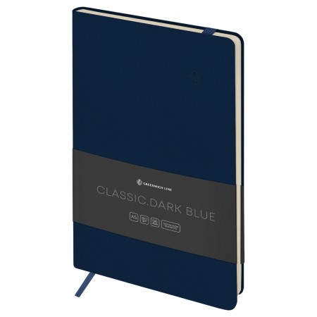 Записная книжка А5 96л. ЛАЙТ, кожзам, Greenwich Line &quot;Classic. Dark blue&quot;, с резинкой, блок без линовки 358028 NA5е_51