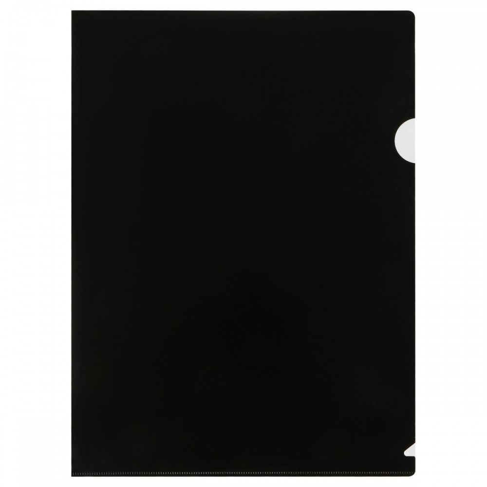 Папка-уголок СТАММ А4, 150мкм, пластик, непрозрачная, черная 343199 ММ-32262