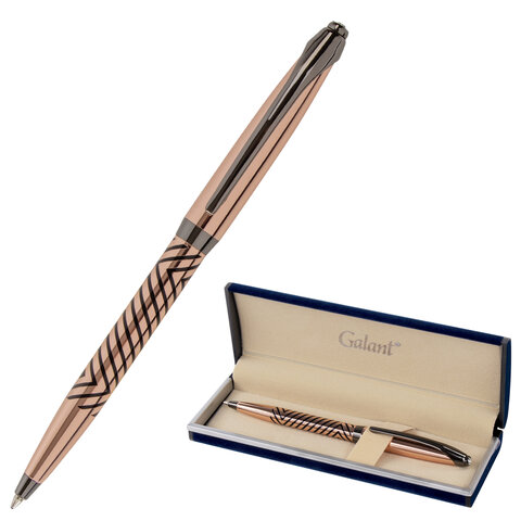 Ручка подарочная шариковая GALANT &quot;MALBRETT&quot;, корпус золотистый, детали оружейный металл, узел 0,7 мм, синяя, 143502
