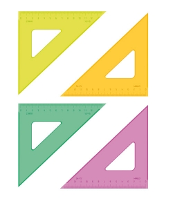 Треугольник 45*, 12 см, флюоресц., прозр., 4 цв., (СТАММ) арт.ТК44/210447/ТК440