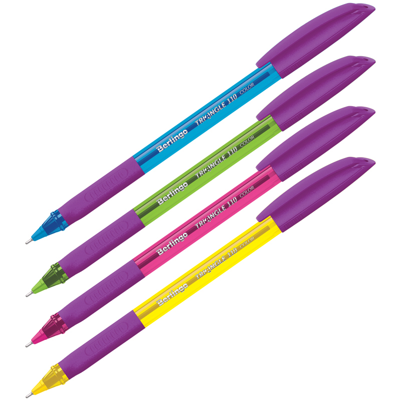 Ручка шариковая Berlingo &quot;Triangle 110 Color&quot; синяя, 0,7мм, грип, корпус ассорти 242245/CBp_07115