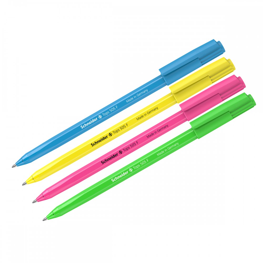 Ручка шариковая Schneider &quot;Tops 505 F Candy&quot; синяя, 0,8мм, корпус неон ассорти 357704/150540