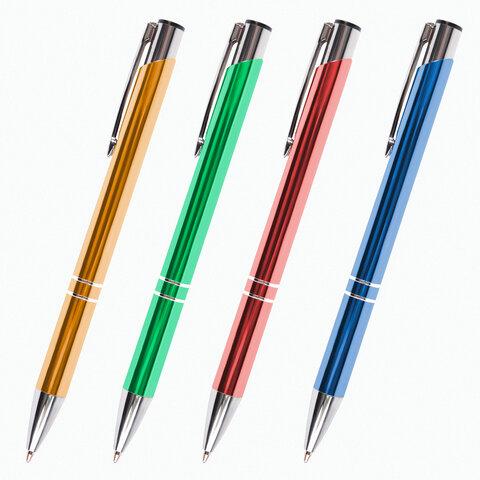 Ручка подарочная шариковая BRAUBERG &quot;Win&quot;, корпус ассорти, узел 1 мм, линия письма 0,7 мм, синяя, 141434