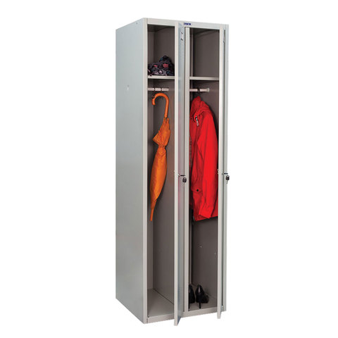 Шкаф металлический для одежды ПРАКТИК &quot;LE-21C&quot; (в сборе), двухсекционный, 1830х575х500 мм, 29 кг