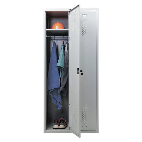 Шкаф металлический для одежды ПРАКТИК &quot;LS-21-80&quot;, двухсекционный, 1830х813х500 мм, 35 кг