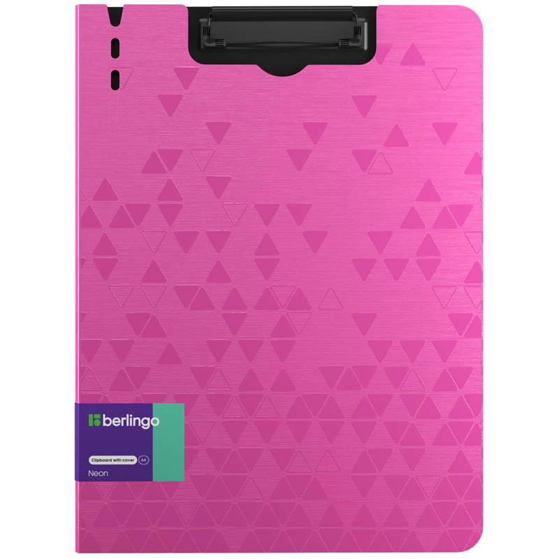Папка-планшет с зажимом Berlingo &quot;Neon&quot; А4, пластик (полифом), 1800мкм, розовый неон 346382 PPf_93303