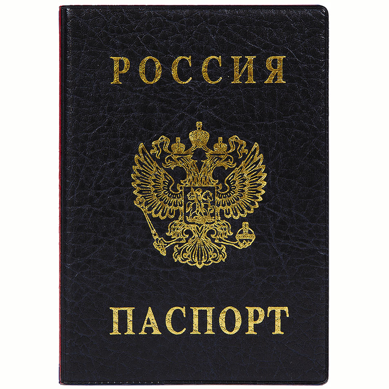 Обложка для паспорта ДПС, ПВХ, тиснение &quot;Герб&quot;, черный  270665  2203.В-107