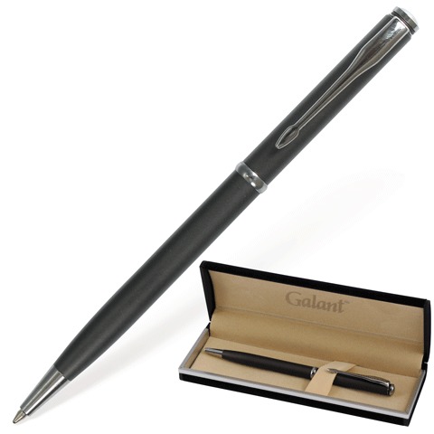 Ручка шариковая GALANT &quot;Arrow Chrome Grey&quot;, подарочная, корпус темно-серый, хромированные детали, синяя, 140652