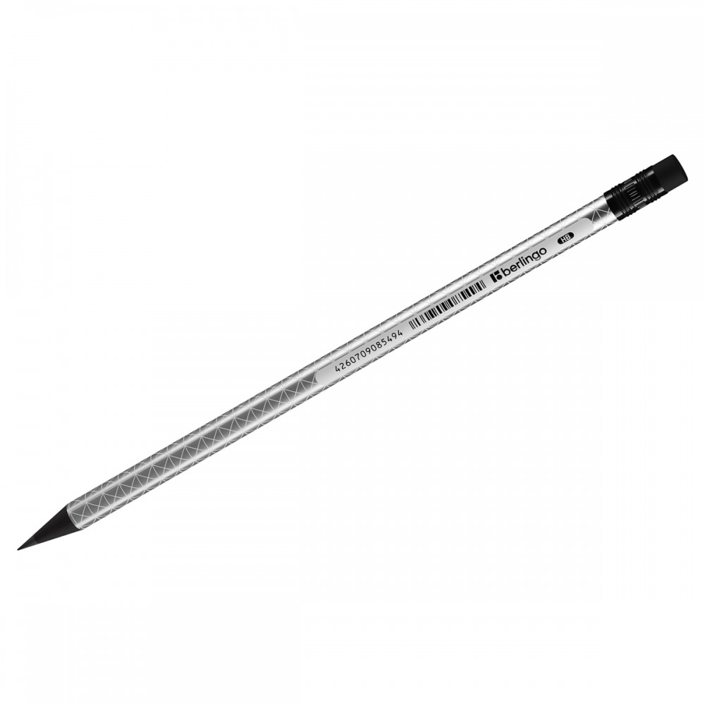 Карандаш ч/г Berlingo "Glow" HB, черное дерево, круглый, заточен., с ластиком 320771  BP01320