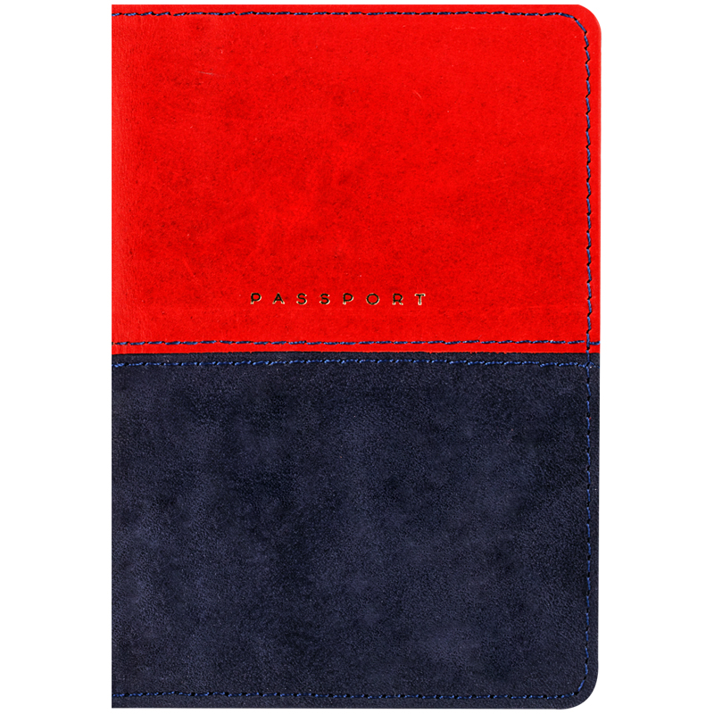 Обложка для паспорта OfficeSpace &quot;Duo&quot;, кожа, красный+синий, тиснение фольгой 311099/311099