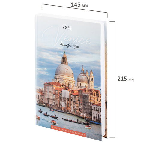 Ежедневник датированный на 2023 (145х215 мм), А5, STAFF, ламинированная обложка, &quot;Venice&quot;, 114197