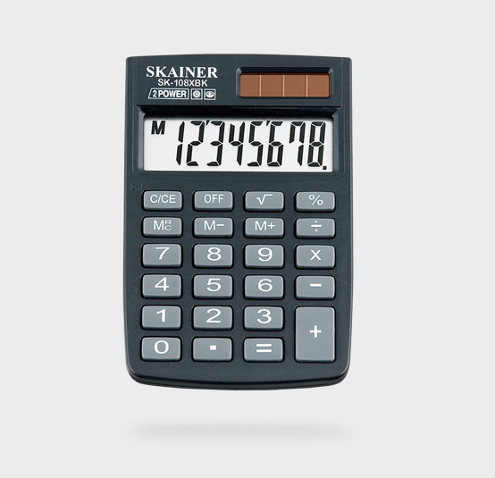 Калькулятор SKAINER карманный SK-108XBK (58 x 88 x 10 мм)
