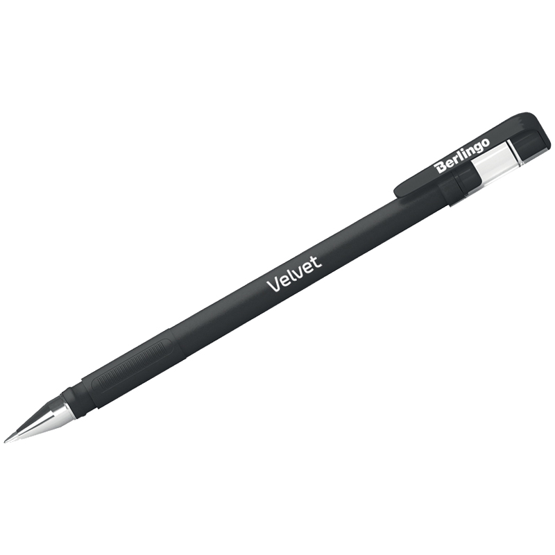 Ручка гелевая Berlingo &quot;Velvet&quot; черная, 0,5мм, прорезиненный корпус 243042/CGp_50125