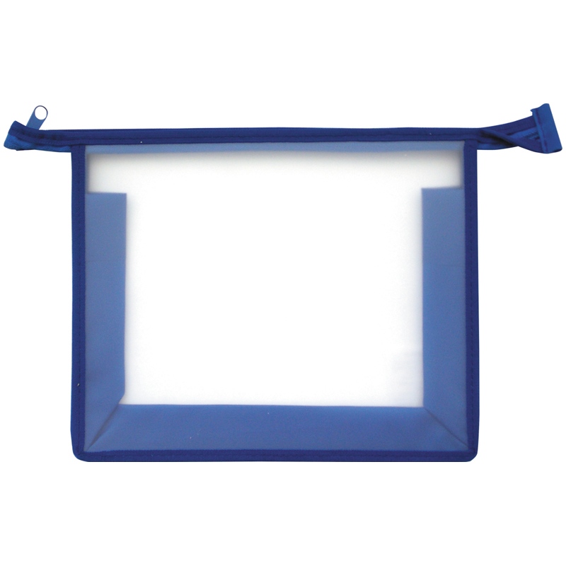 Папка для тетрадей 1 отделение А5 ArtSpace, прозрачная/синяя, пластик, на молнии  199849  ПТ750_3391